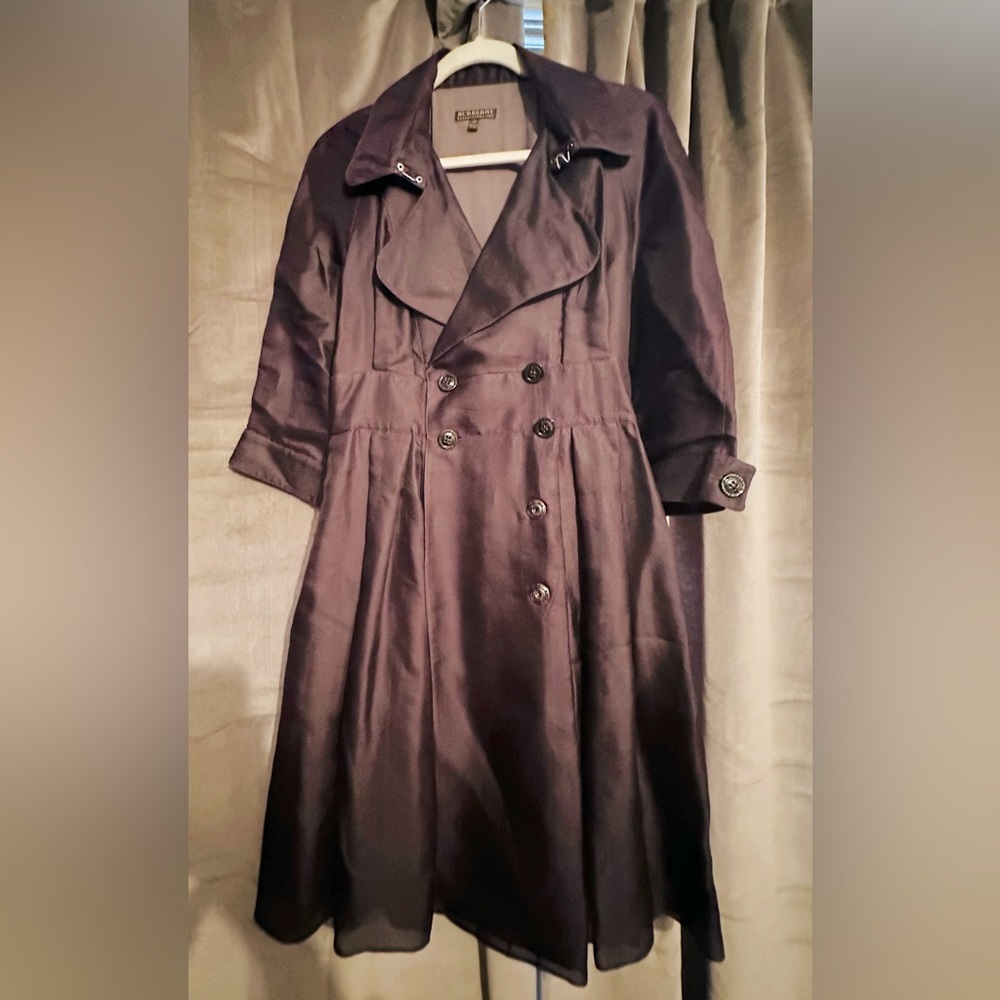 Vintage Burberry brown silk trench dress size 42